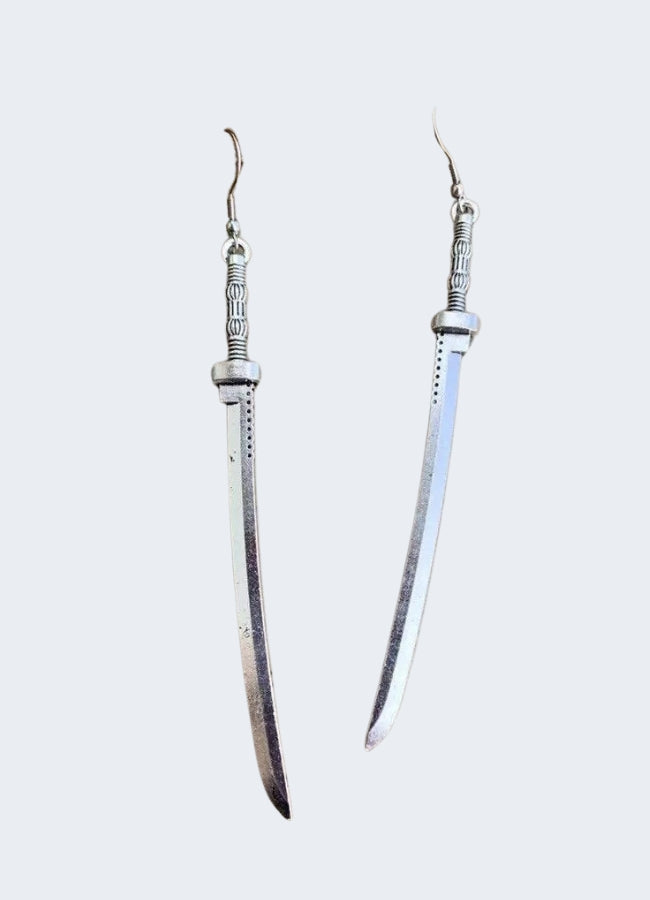  Hook backings 2 inches long sword earrings.