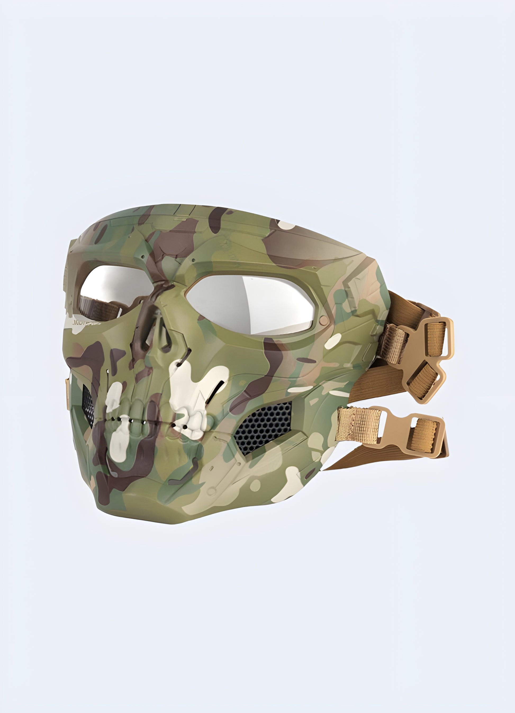 This skull mask transcends gender norms, striking fear into the hearts of all who encounter it. 
