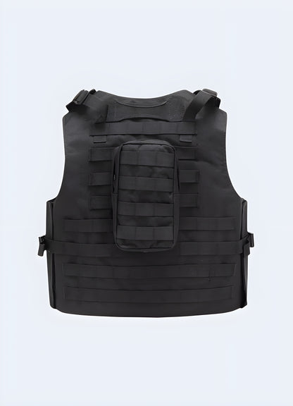 Tactical vest teacher twist back view.