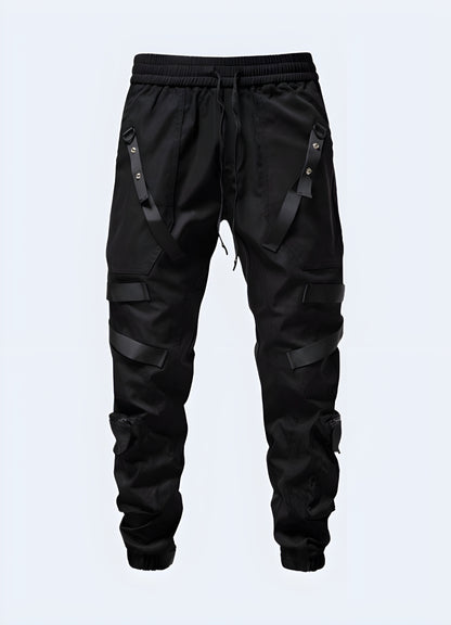 Futuristic tech-inspired cargo pants tech wear pant.