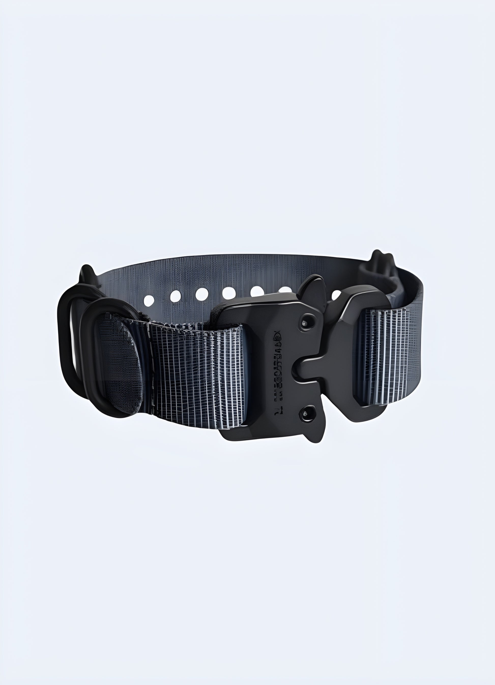 Statement techwear bracelet with a wide, stainless steel cuff for a bold, modern look.