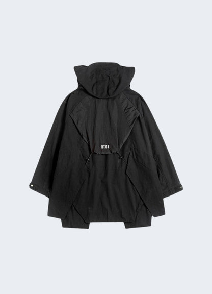 Adjustable hooded Japanese Anorak jacket for optimal protection from the elements.
