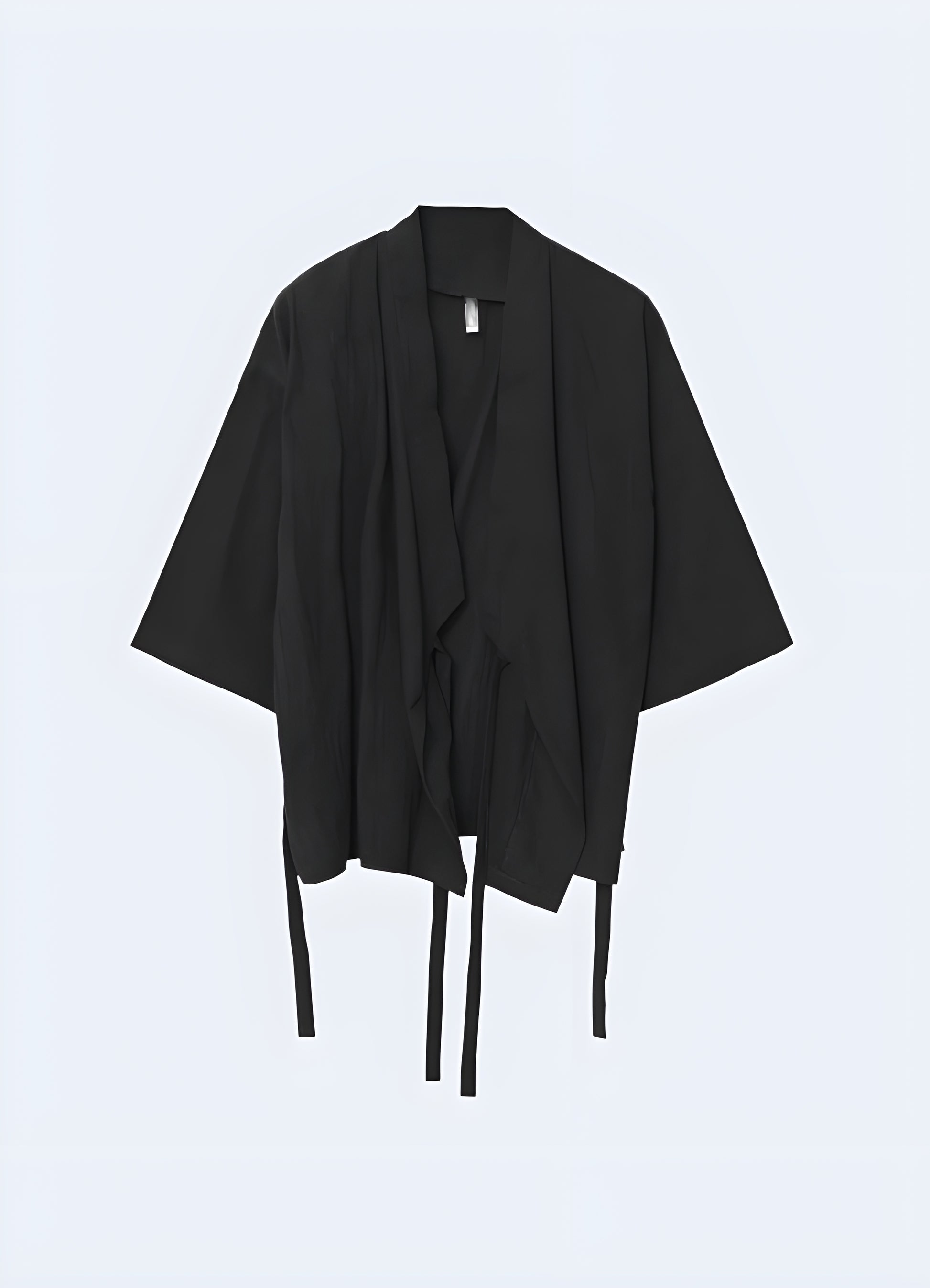 Two subtle zipper pockets and two cargo pockets urban kimono.