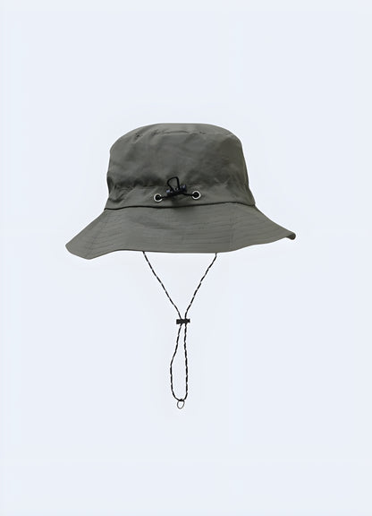 The waterproof bucket hat epitomizes modern techwear fashion.