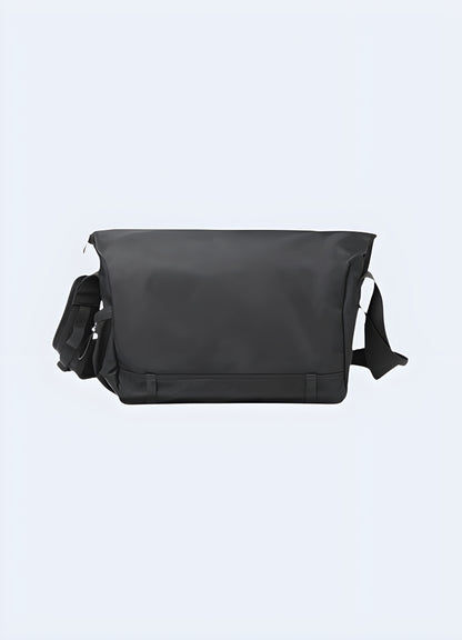 Flap closure with snaps designed for both crossbody bag.