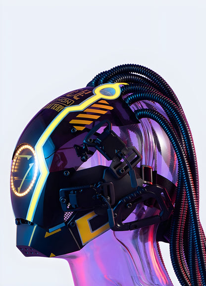 his helmet features a sleek, futuristic design that is sure to turn heads.