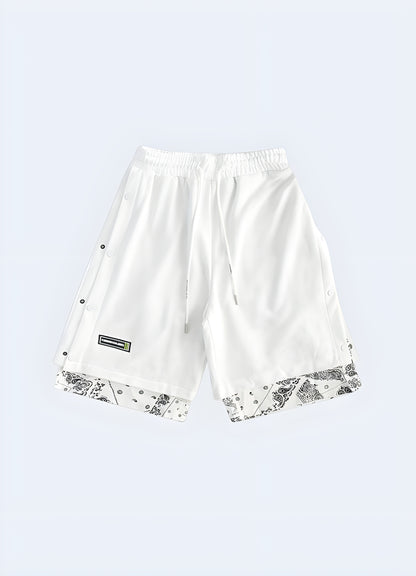 One size fits most means these bandana shorts are just your size.