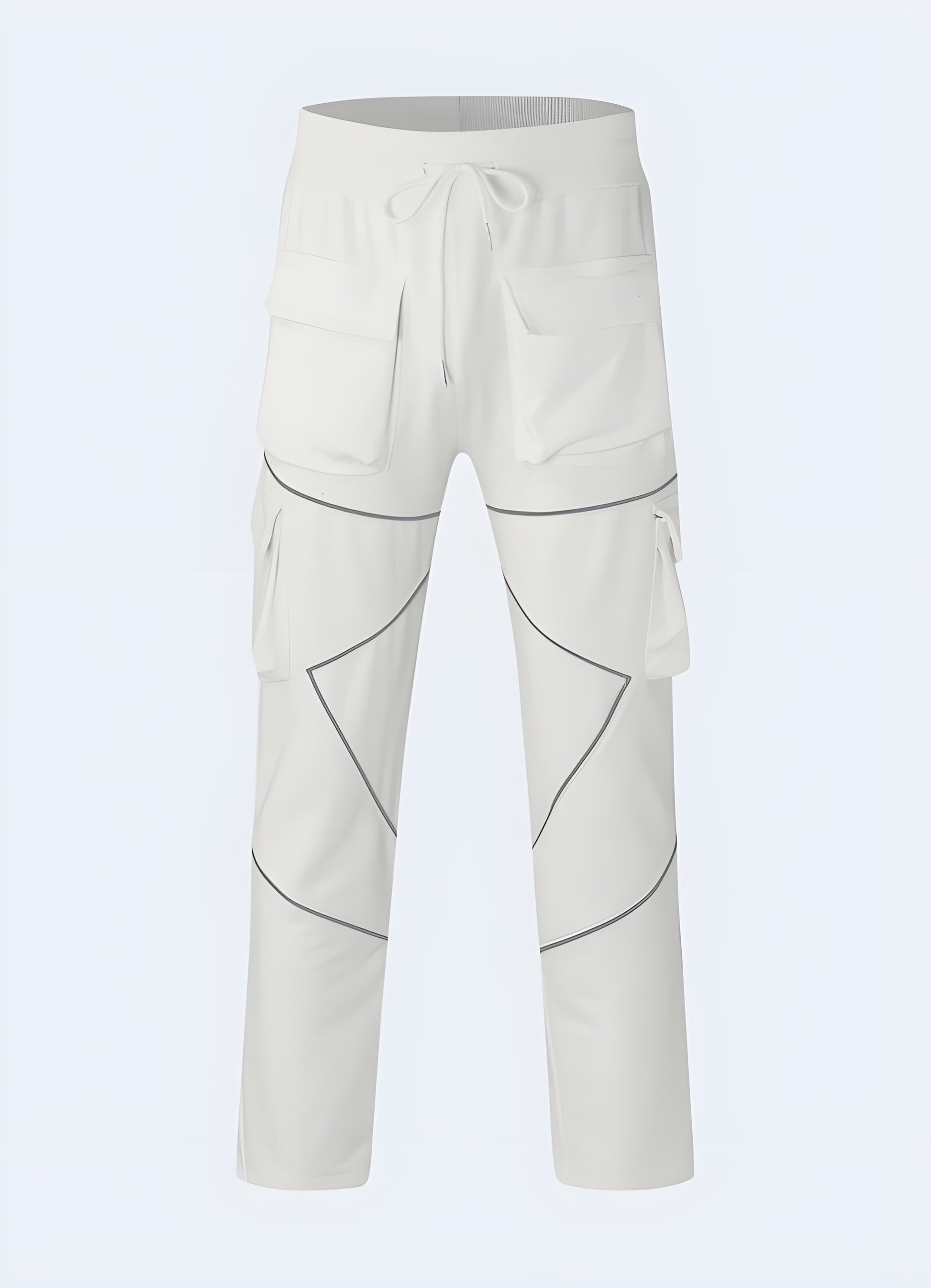 White reflective pant side view.