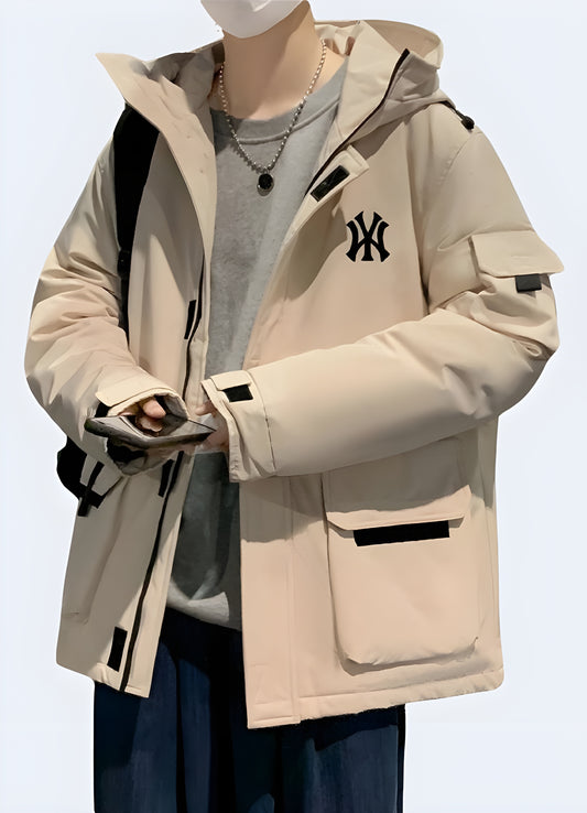 A stylish and versatile white streetwear jacket for a relaxed and comfortable fit.