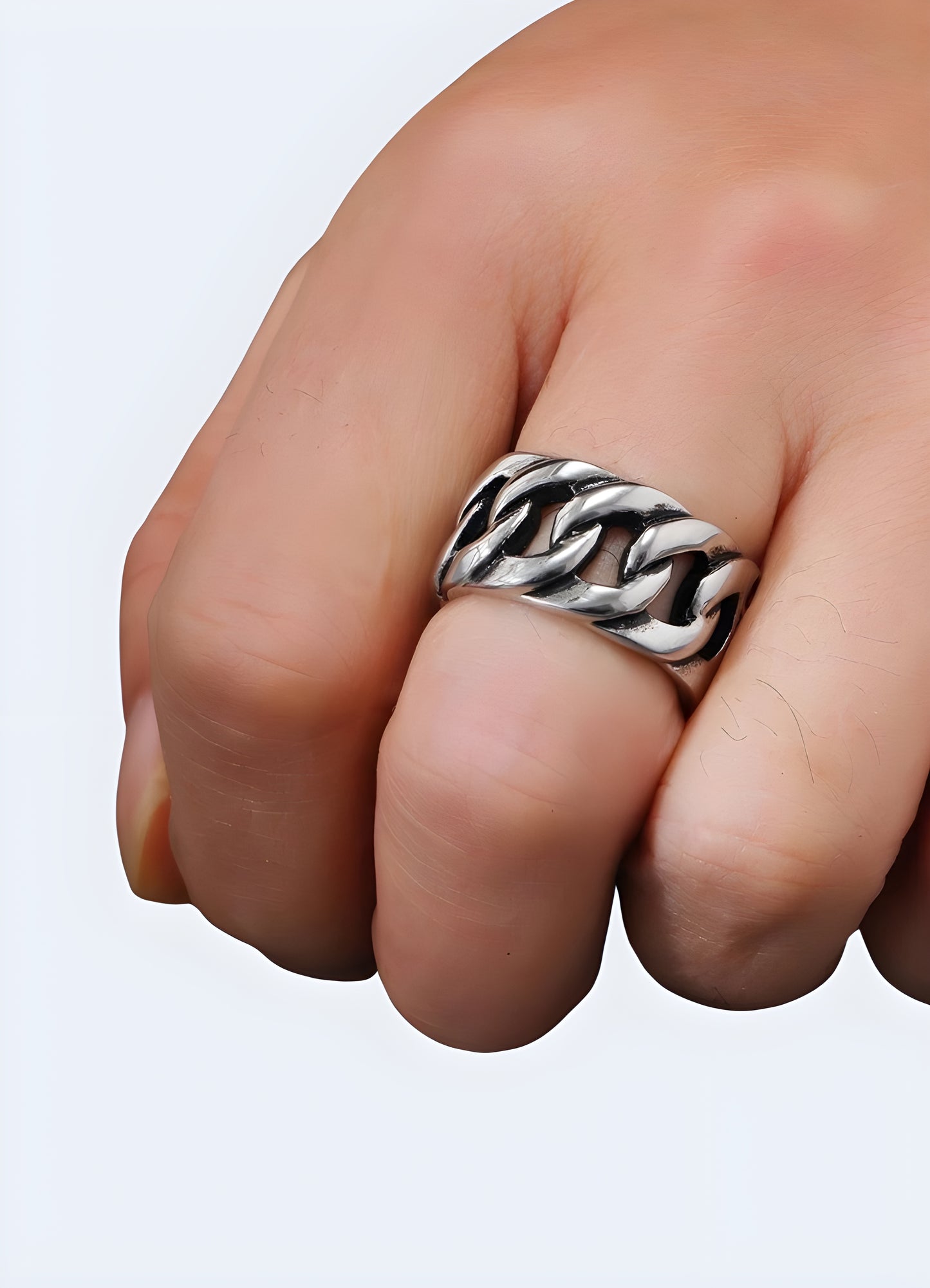 Chain ring made of 316l stainless steel for unisex