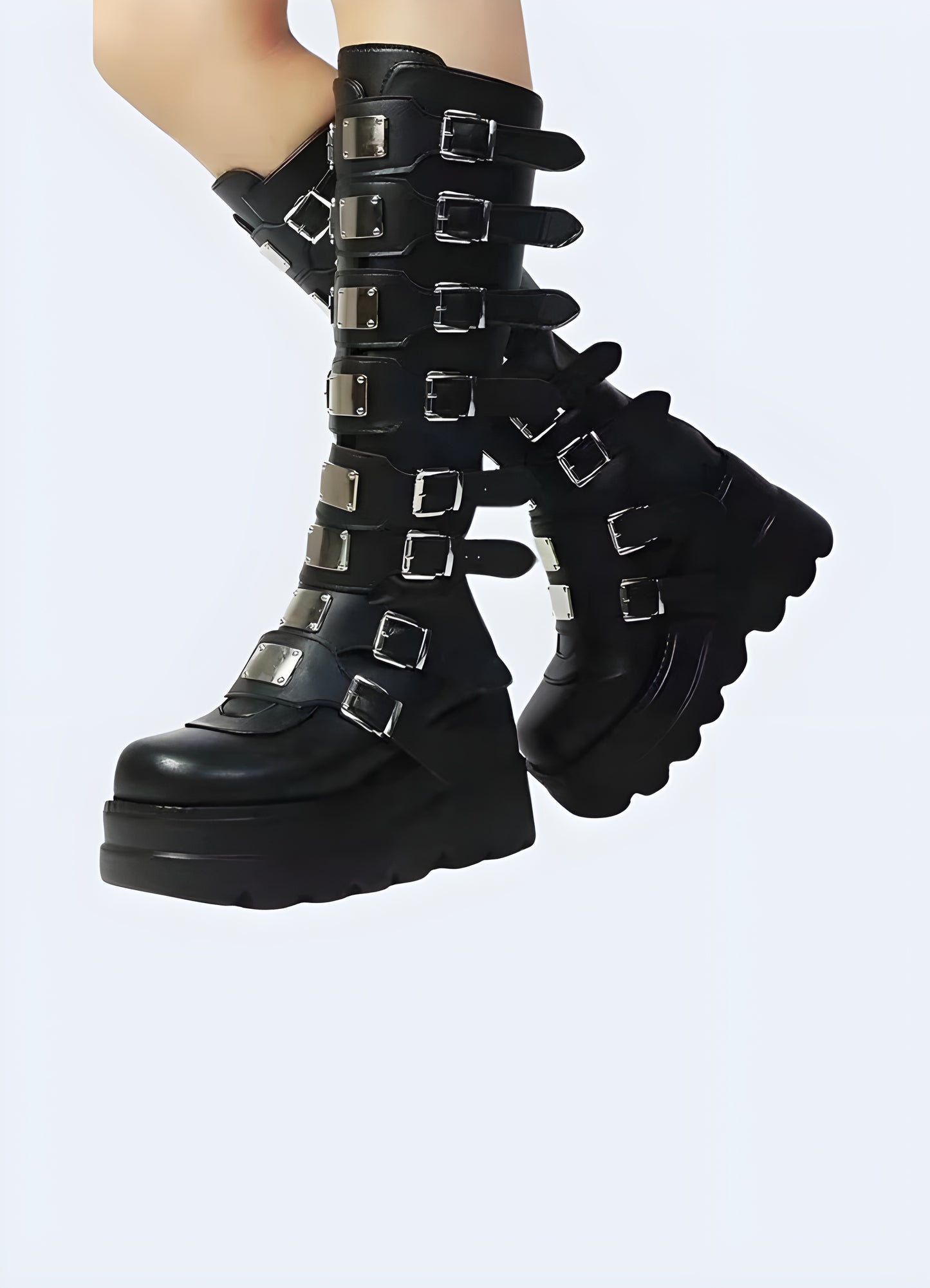 Goth buckle boots apart is their unique, eye-catching buckle features multiple buckles.