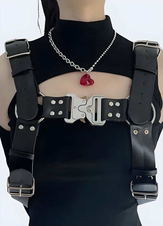 Techwear style belt harness techwear chest harness.
