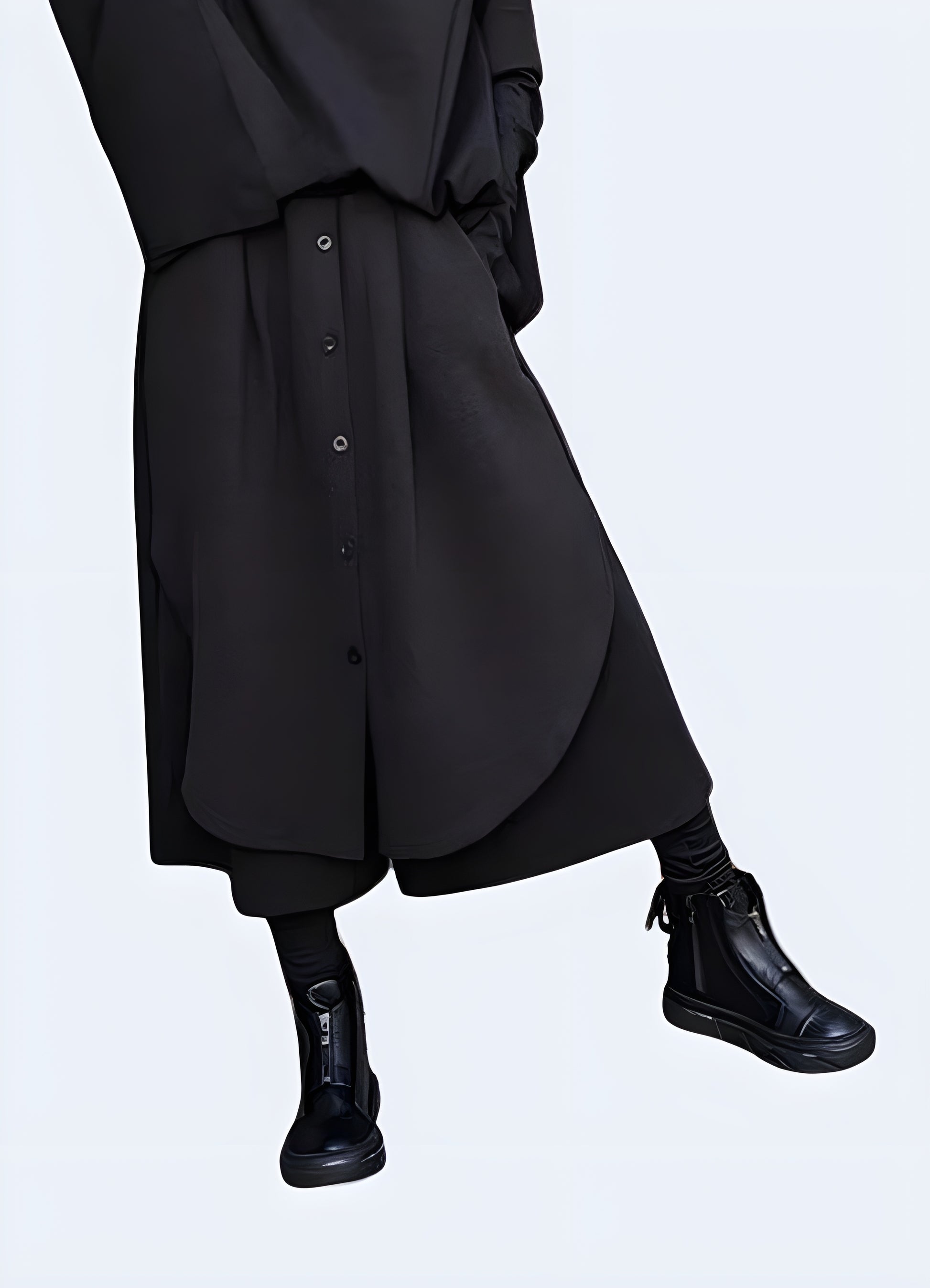 Woman wearing women's hakama pants, showcasing the traditional yet contemporary style in a front view for a blend of cultural heritage and modern fashion in the AU.