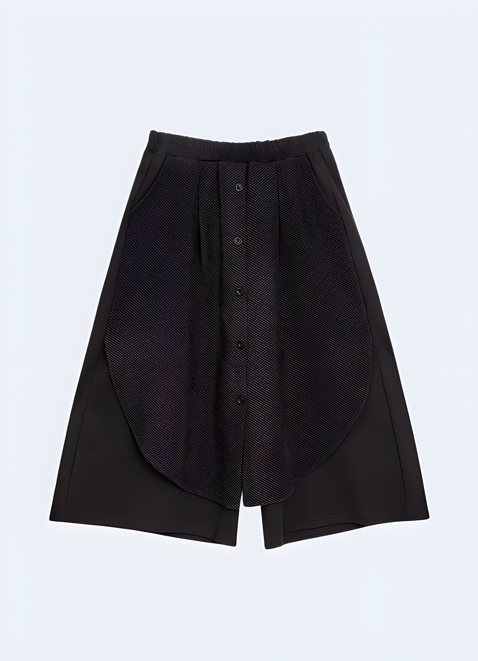 Wide-leg pleated silhouette women hakama pants.