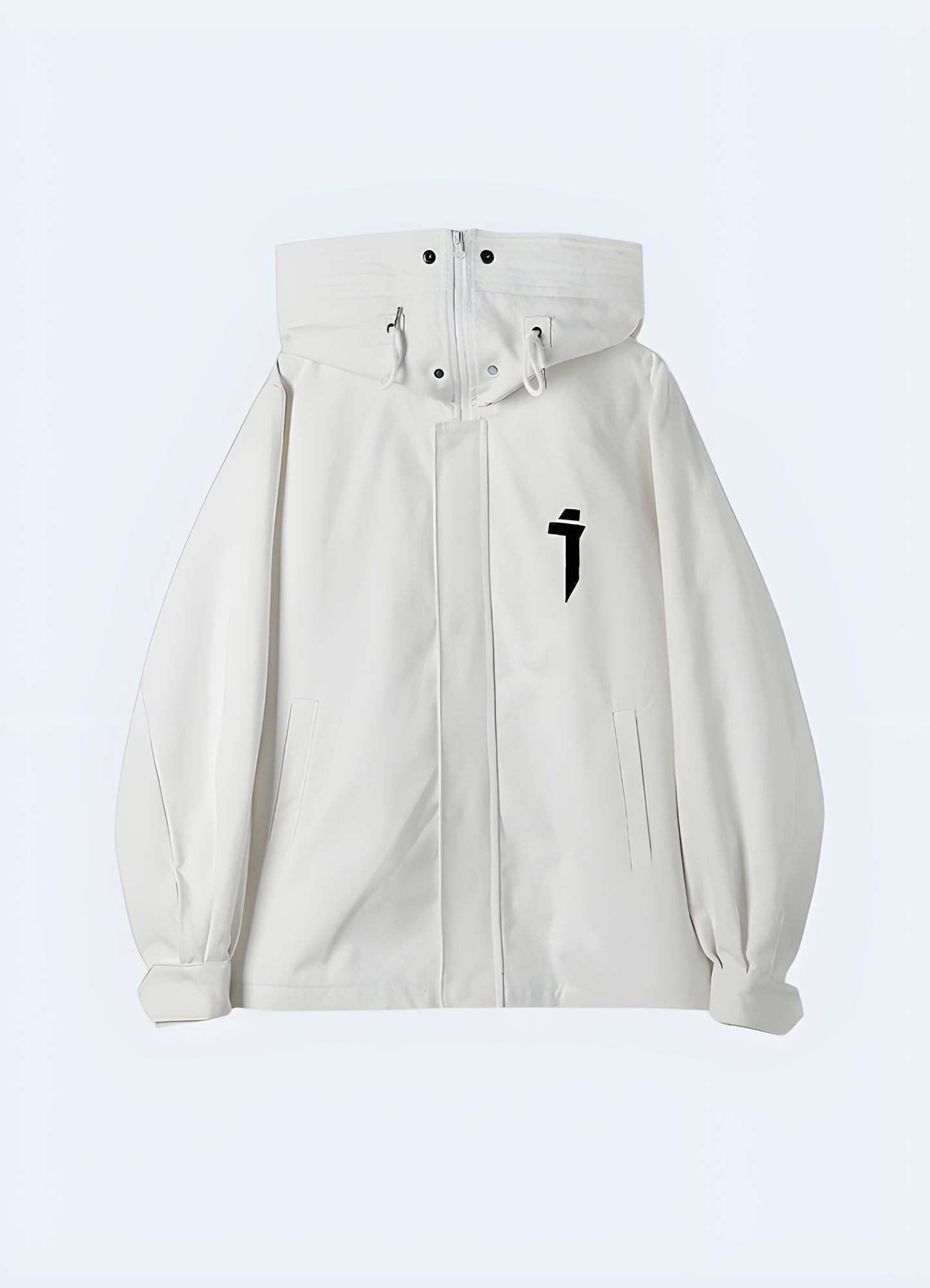 Strategic paneling allows ease of movement women techwear jacket white.