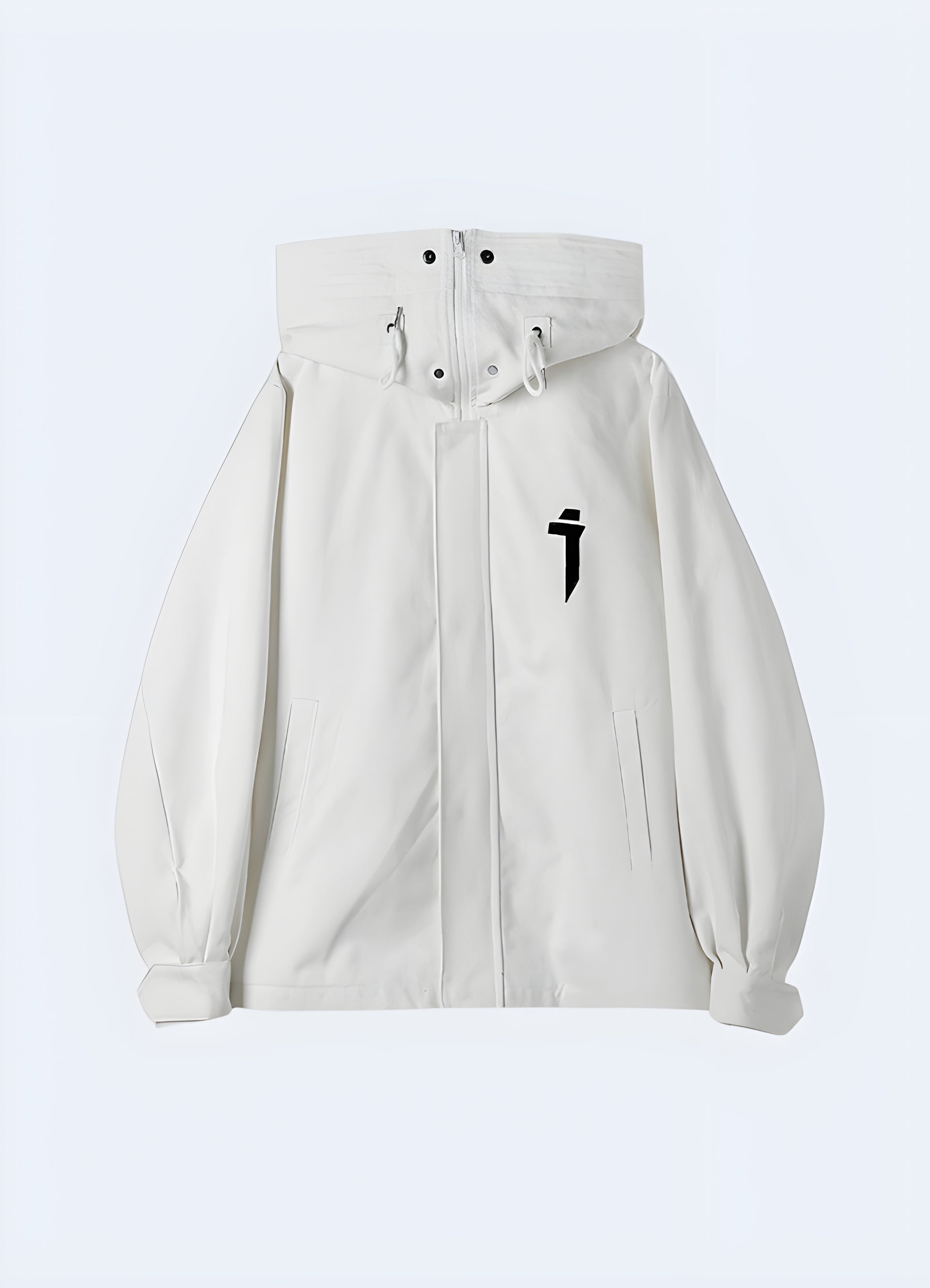 Strategic paneling allows ease of movement women techwear jacket white.